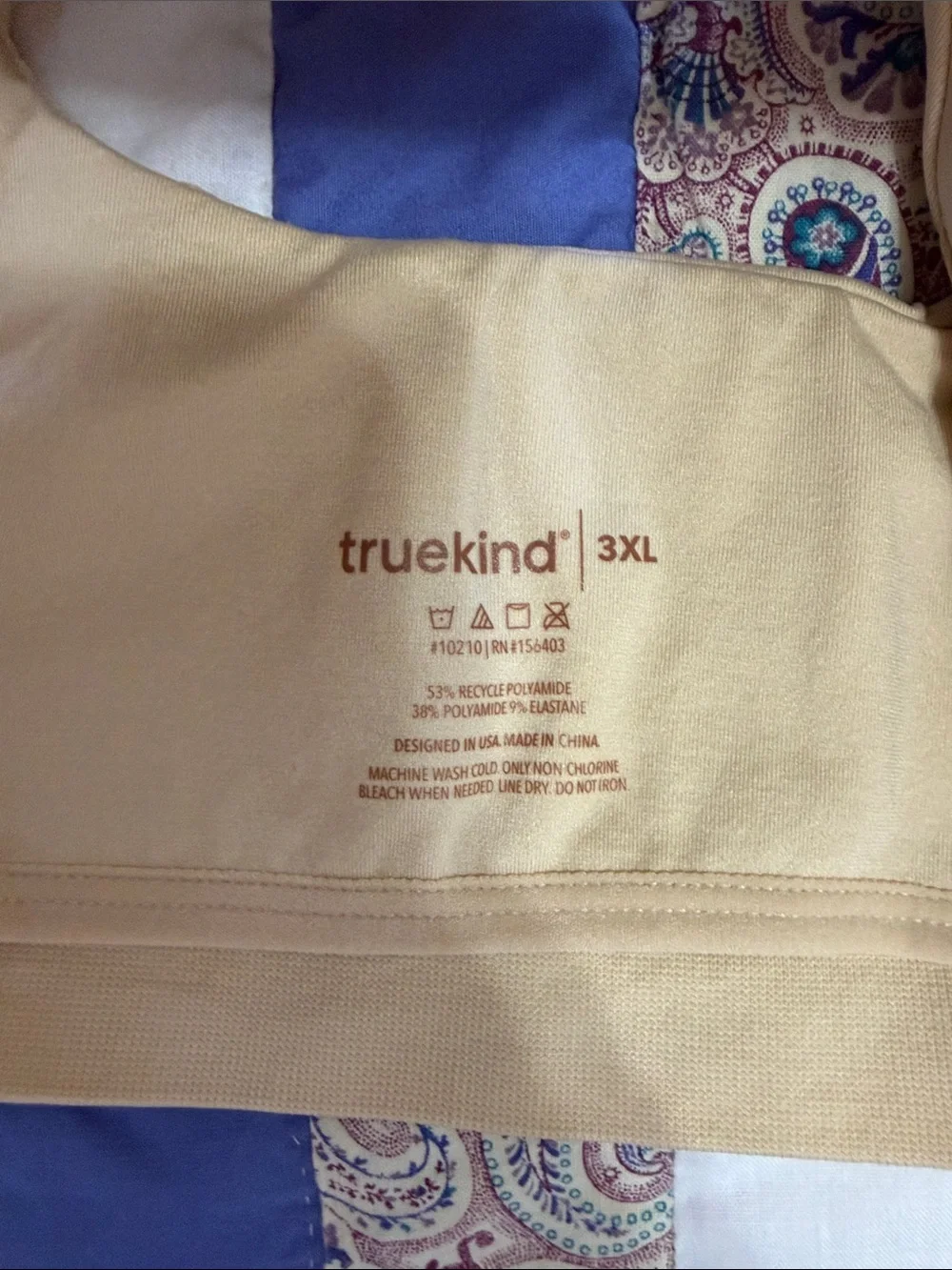 Truekind Supportive Comfort Wireless Shaping Bra Size 3XL Nude Tan NWT